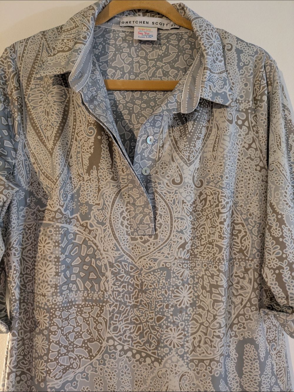 Gretchen Scott Gray Dress with White Pebble Print - Picture 4 of 11
